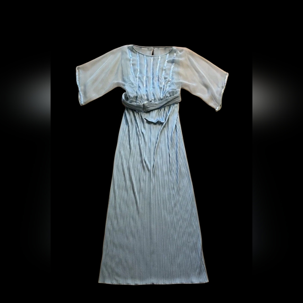 1970s Blue Beaded Maxi